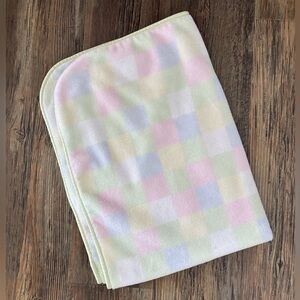 Baby Connection Fleece Security Blanket 40x30 Pastel Multicolor Patchwork 2000s
